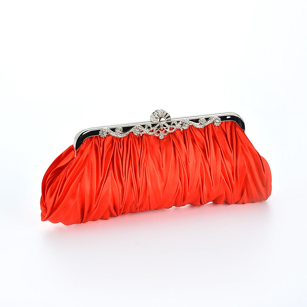 The Draped Satin Bridal Clutch