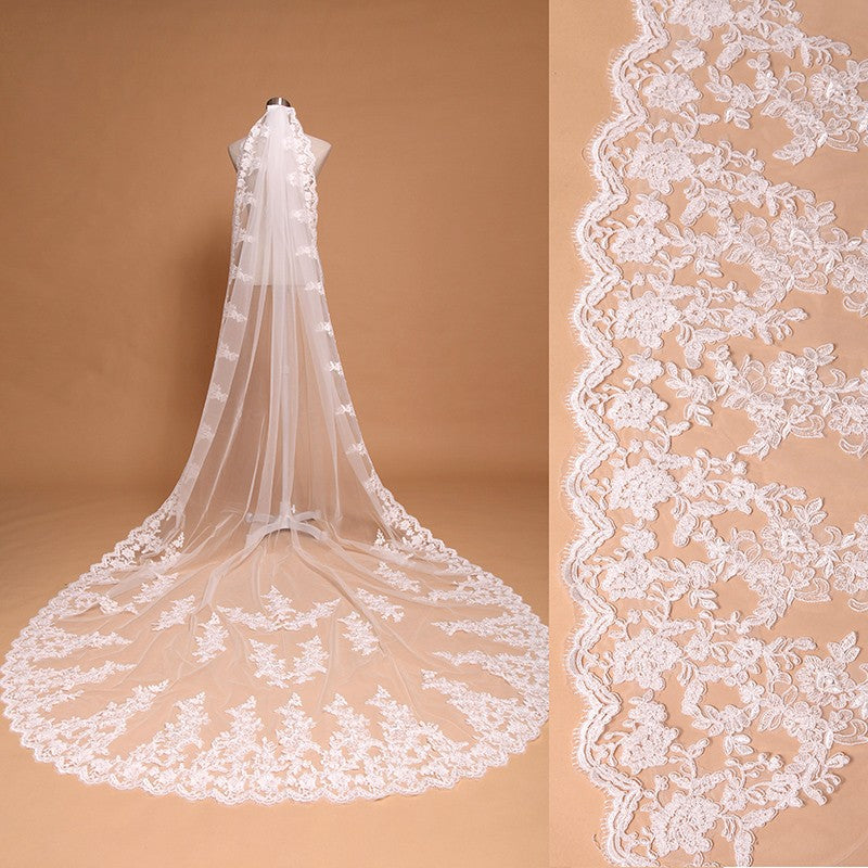The Lace Mantilla- Cathedral Length Bridal Veil