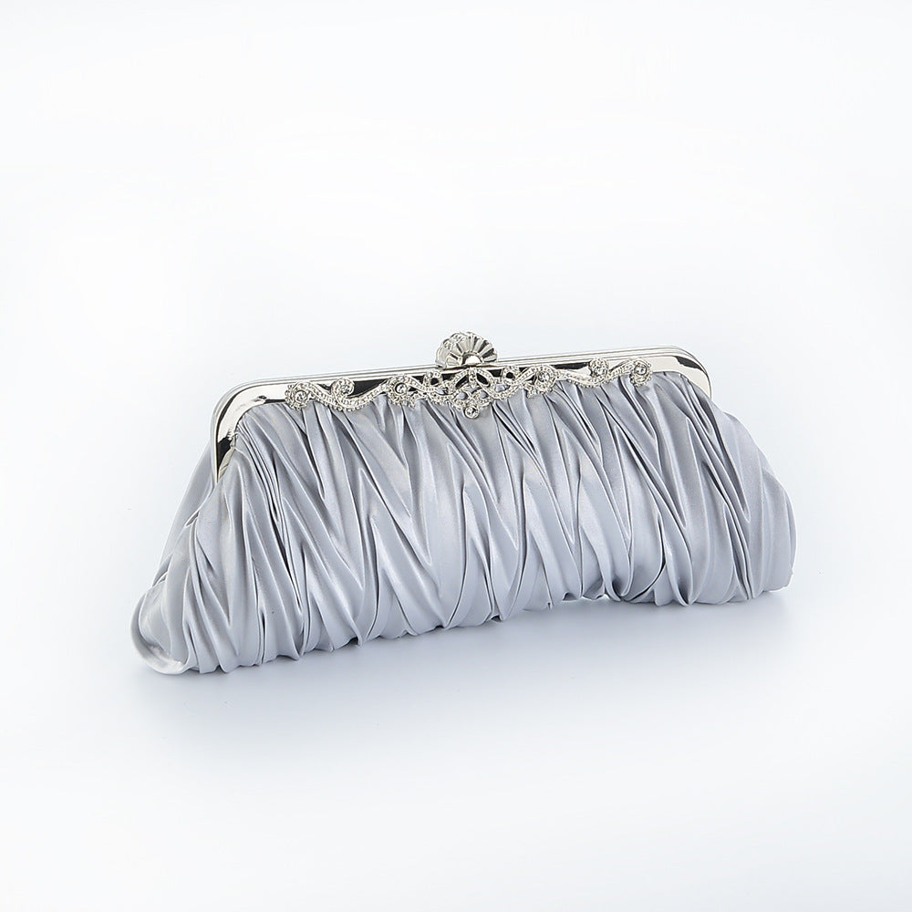 The Draped Satin Bridal Clutch