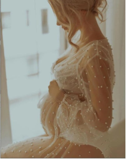 The Pearl Veil Long Bridal Robe