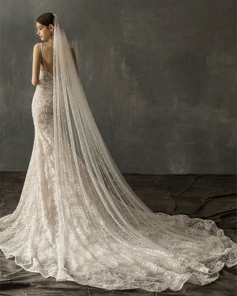 The Pearl Cathedral Veil- Ivory Pearl Wedding Veil