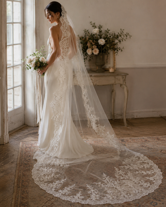 The Lace Mantilla- Cathedral Length Bridal Veil