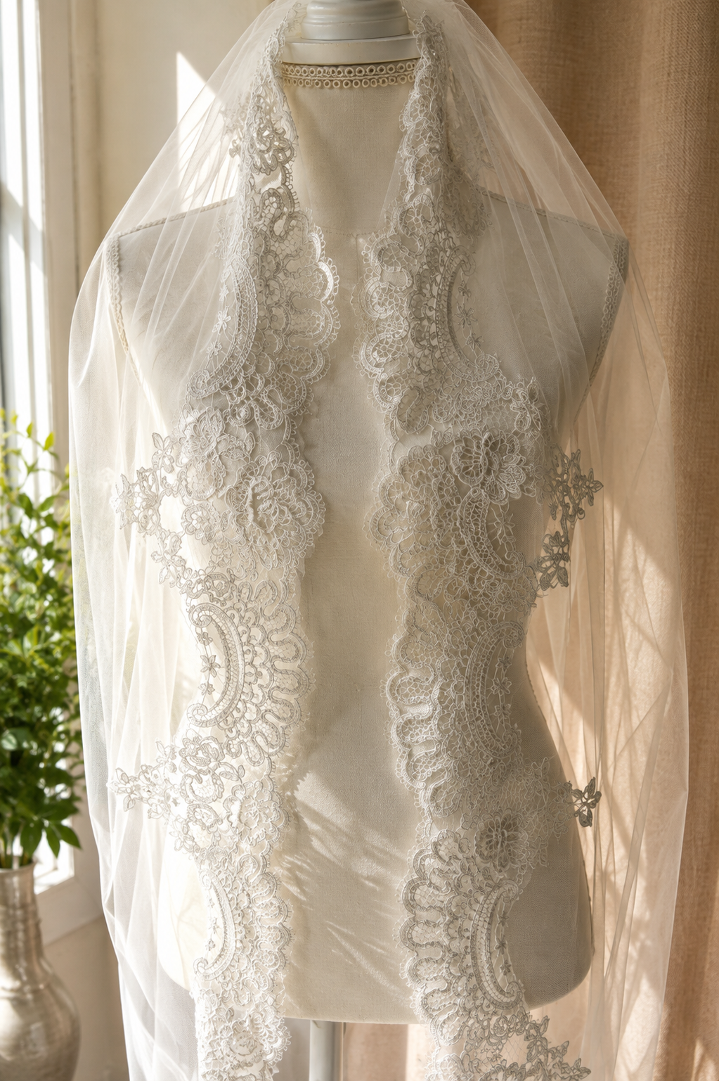 The Lace Mantilla- Cathedral Length Bridal Veil