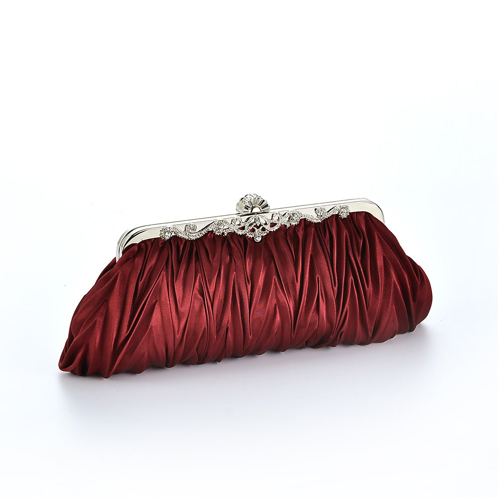 The Draped Satin Bridal Clutch