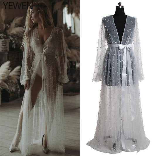 The Pearl Veil Long Bridal Robe