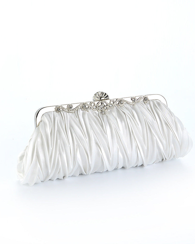 The Draped Satin Bridal Clutch