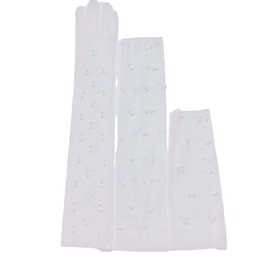 The Pearl Veil Gloves — Sheer Pearl Bridal Gloves in Soft Ivory