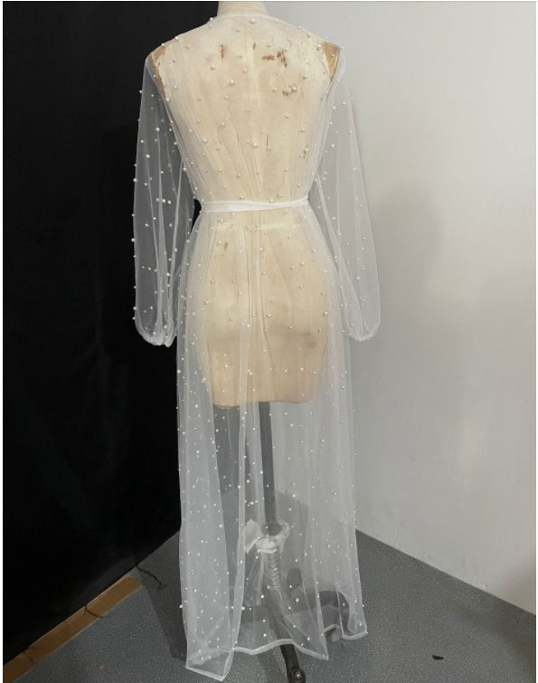 The Pearl Veil Long Bridal Robe