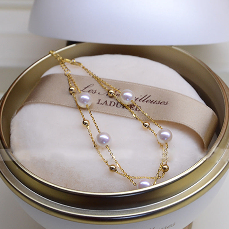 The Pearl Layer Bracelet — 18K Gold Finish