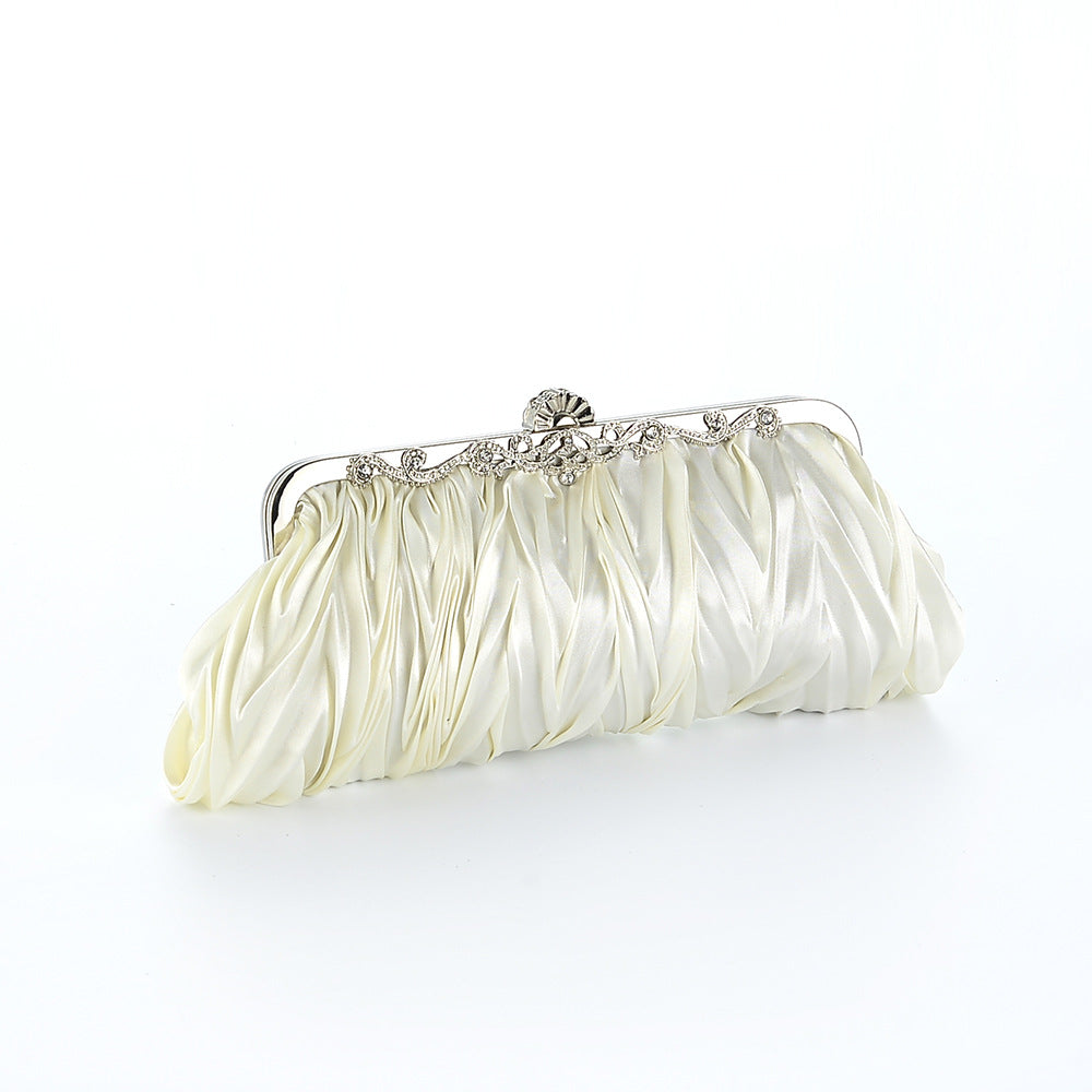 The Draped Satin Bridal Clutch
