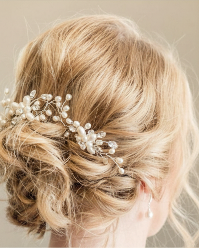 Romantic Pearl Vine Bridal Hair Pins— Set of 4