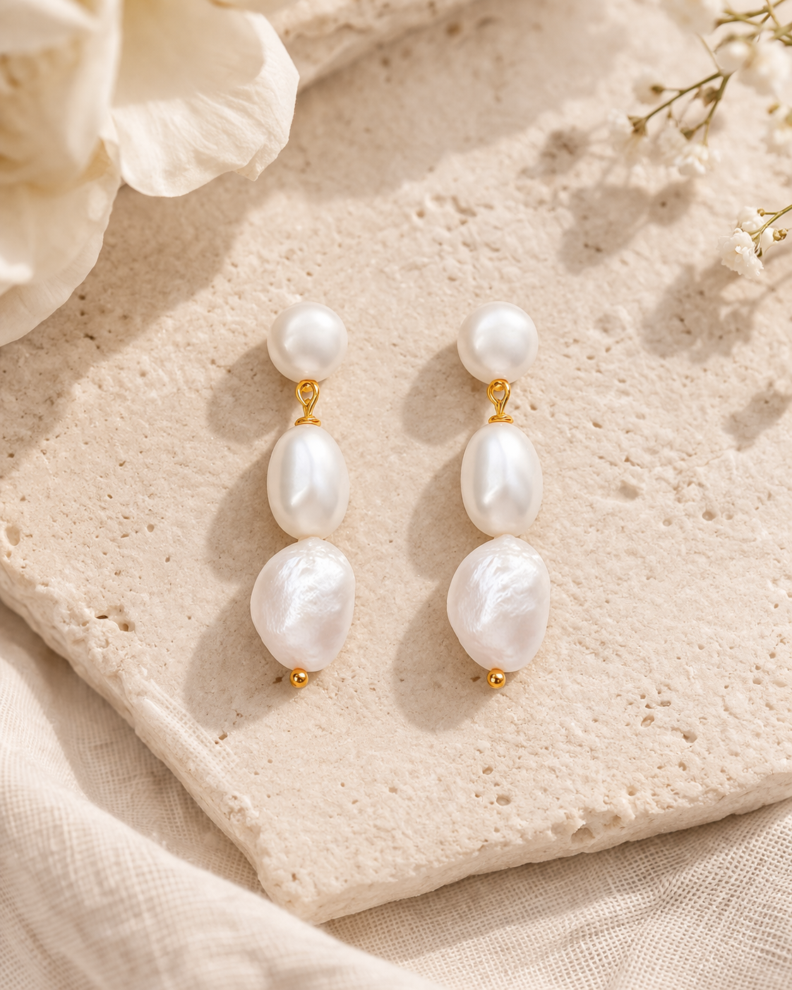 The Baroque Pearl Drop Earrings