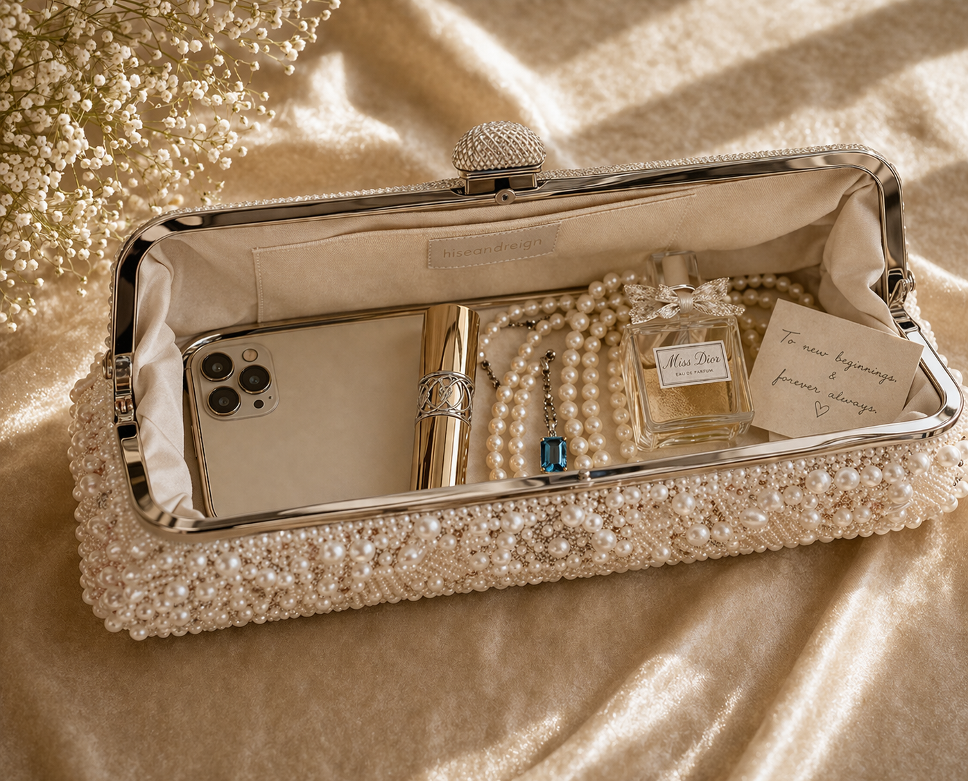 The Pearl Drape Clutch