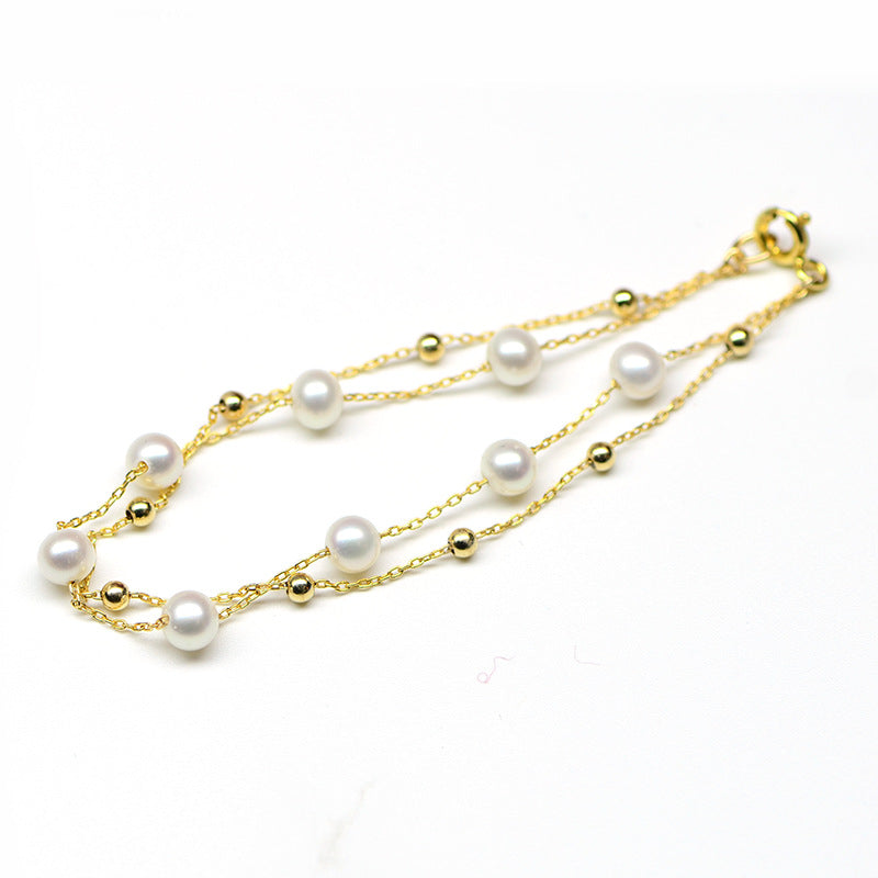 The Pearl Layer Bracelet — 18K Gold Finish