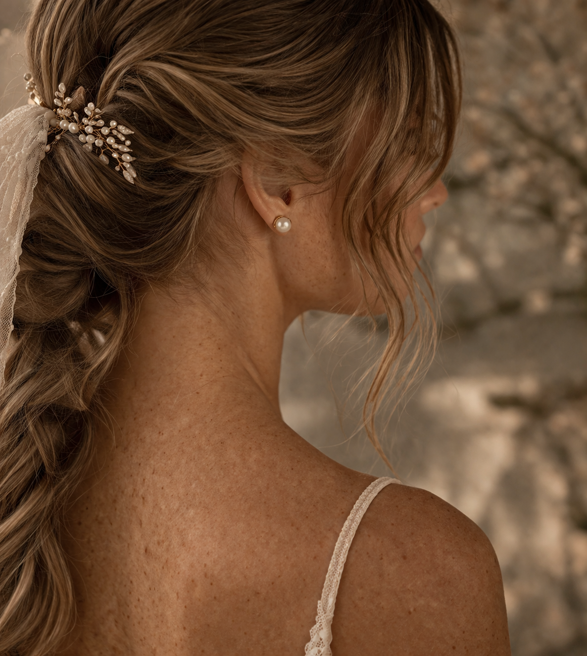 Modern Pearl Stud Earrings — Gold