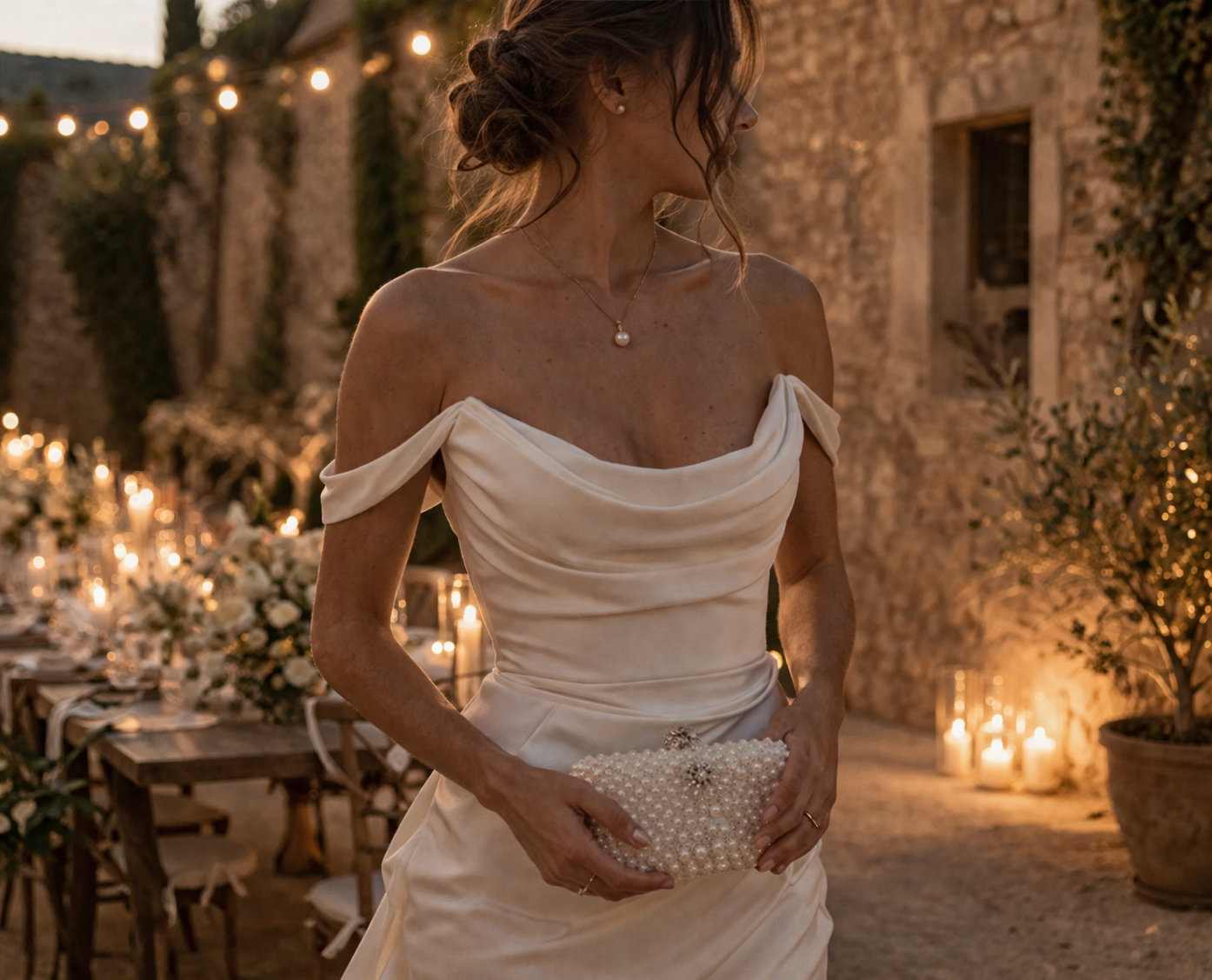 The Pearl Drape Clutch