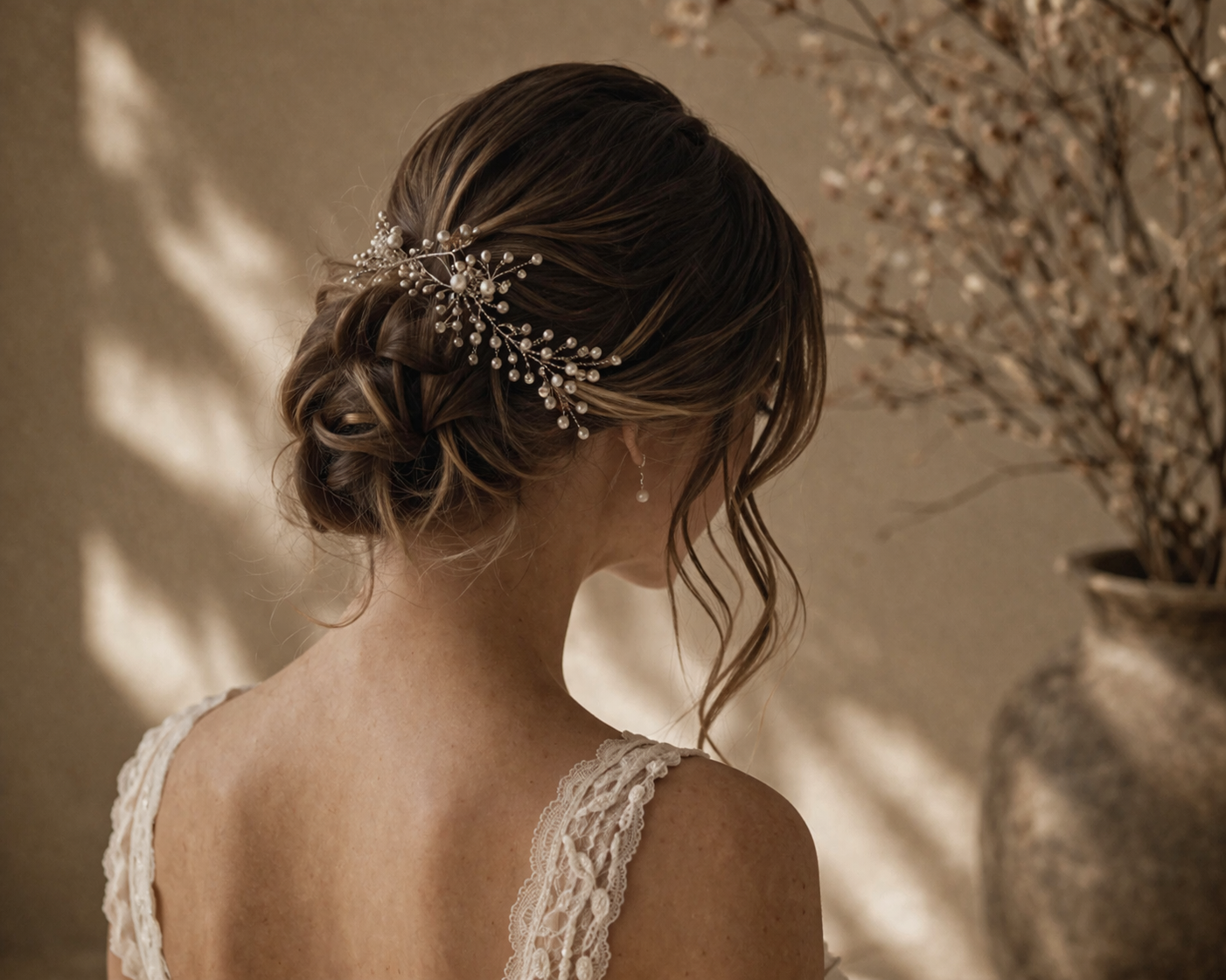 Romantic Pearl Vine Bridal Comb