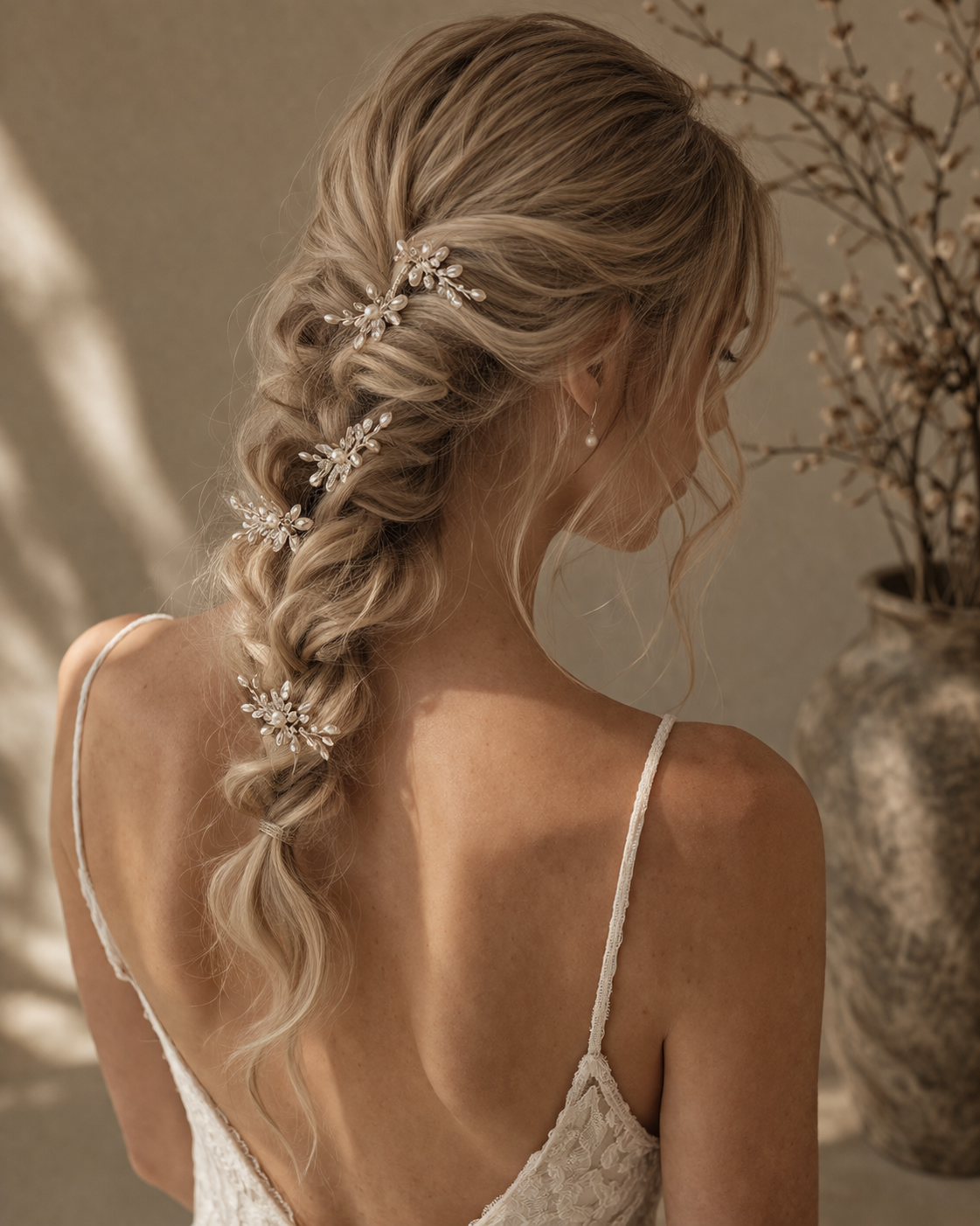 Romantic Pearl Vine Bridal Hair Pins— Set of 4