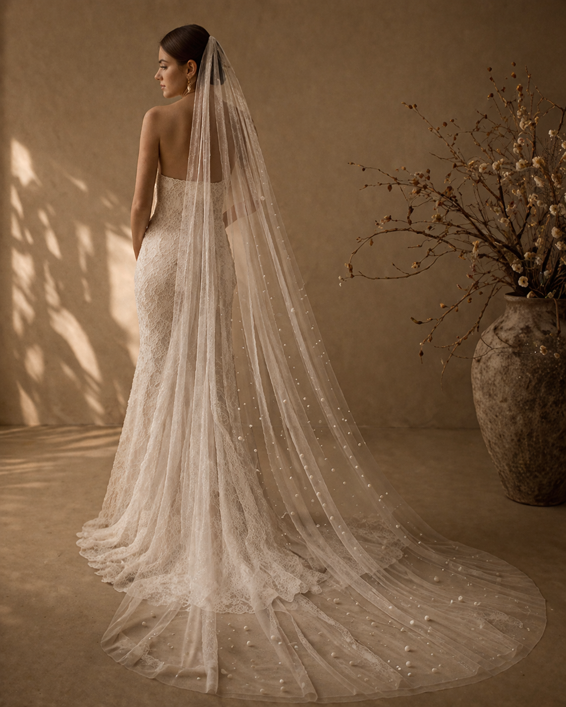 The Pearl Cathedral Veil- Ivory Pearl Wedding Veil