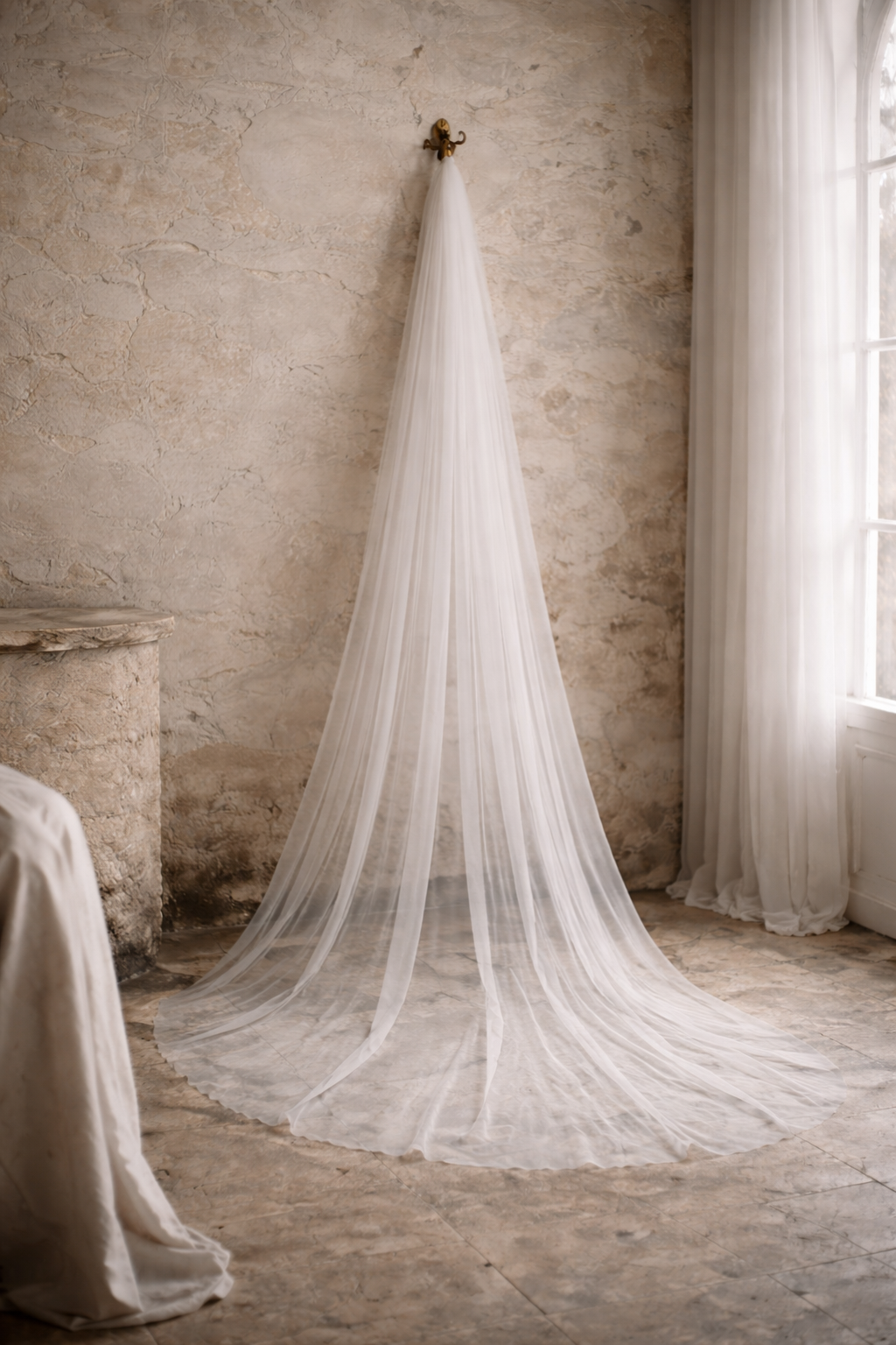 The Whisper Veil — An Airy Bridal Veil in Soft White